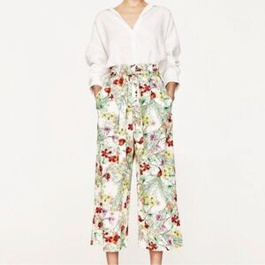 Zara Floral Wide Leg Pants - Multicolor